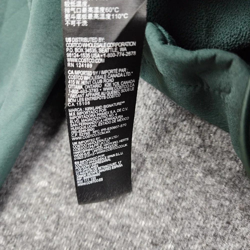 Kirkland Softshell Jacket Mens Medium Green Fleece Lined Water Resistant Outdoor